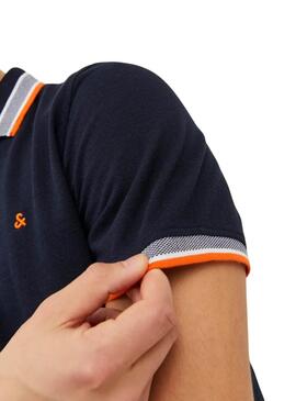 Polo Jack and Jones azul marino pour hommes.