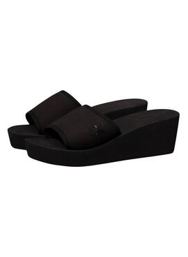 Tongs Calvin Klein à plateforme noires pour femme