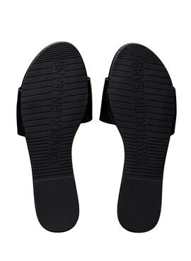 Sandales Calvin Klein plates noires pour femme 