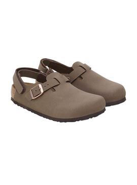 Sabots Birkenstock Tokio marron pour enfant