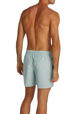 Maillot de bain Calvin Klein logo tape turquoise pour homme.