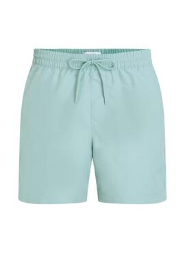 Maillot de bain Calvin Klein logo tape turquoise pour homme.