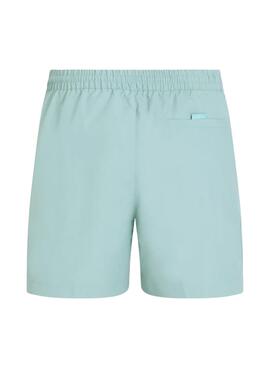 Maillot de bain Calvin Klein logo tape turquoise pour homme.