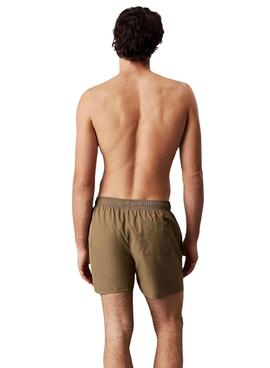 Maillot de bain Calvin Klein Monogramme vert pour homme