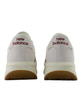 Chaussures New Balance U370 blanches et bordeaux pour femmes et hommes