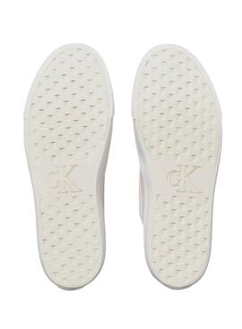 Chaussures en toile Calvin Klein avec plateforme blanche pour femme.