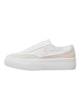 Chaussures en toile Calvin Klein avec plateforme blanche pour femme.