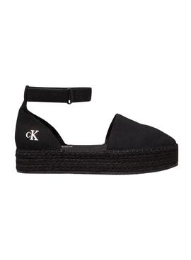 Espadrilles Calvin Klein à plateforme noires pour femme.