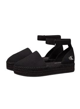 Espadrilles Calvin Klein à plateforme noires pour femme.