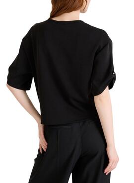 T-shirt Naf Naf Logo Print noir pour femme
