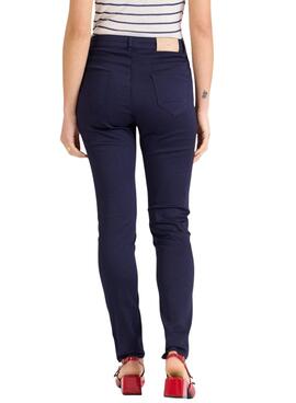 Pantalon ajusté Naf Naf bleu marine pour femme  