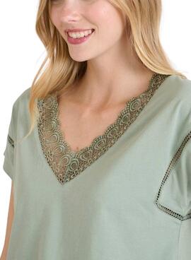 T-shirt Naf Naf Shara verte pour femme
