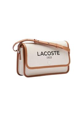Sac Lacoste Jacquard Heritage beige pour femme