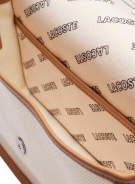 Sac Lacoste Jacquard Heritage beige pour femme