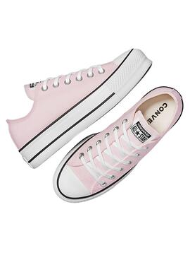 Baskets Converse Chuck Taylor All Star Low Plateforme rose