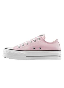 Baskets Converse Chuck Taylor All Star Low Plateforme rose
