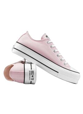 Baskets Converse Chuck Taylor All Star Low Plateforme rose