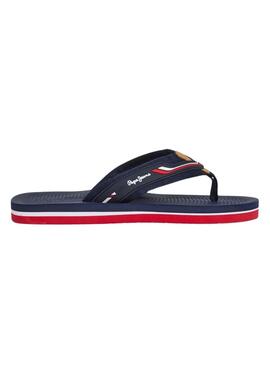 Tongs Pepe Jeans West Club bleu marine pour homme