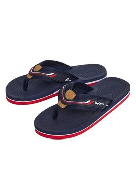 Tongs Pepe Jeans West Club bleu marine pour homme