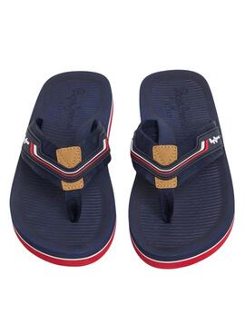 Tongs Pepe Jeans West Club bleu marine pour homme