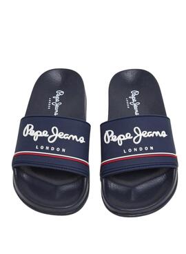  Flip-Flops  Pepe Jeans Slider bleues marine pour homme