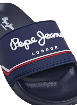  Flip-Flops  Pepe Jeans Slider bleues marine pour homme
