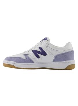 Sneakers New Balance 480 blanc et mauve pour femme