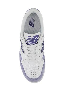 Sneakers New Balance 480 blanc et mauve pour femme