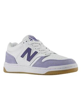 Sneakers New Balance 480 blanc et mauve pour femme