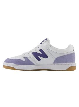 Sneakers New Balance BB480 blanc et mauve pour homme.