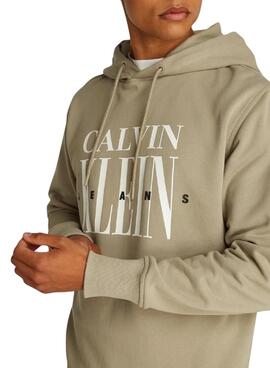 Sweat à capuche Calvin Klein Serif logo toasté pour  homme 