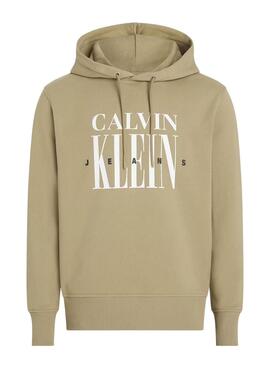 Sweat à capuche Calvin Klein Serif logo toasté pour  homme 