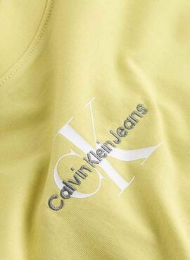 T-shirt Calvin Klein jaune coupé pour femme