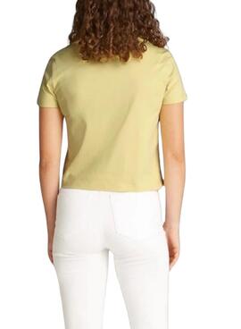 T-shirt Calvin Klein jaune coupé pour femme