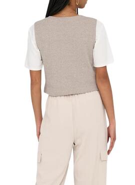 Gilet Only Jayla beige pour femme