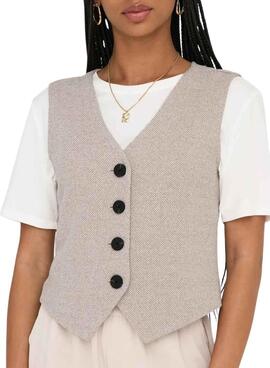Gilet Only Jayla beige pour femme