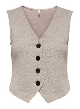 Gilet Only Jayla beige pour femme