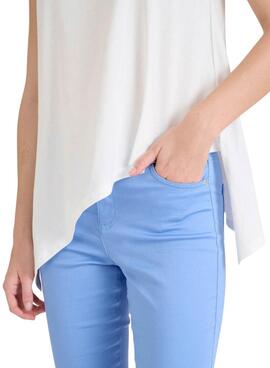 Débardeur Naf Naf blanc irrégulier pour femme