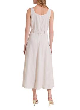 Robe Naf Naf à rayures diplomatiques beige pour femme