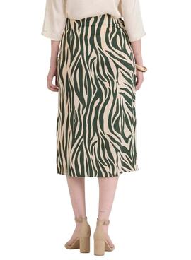 Jupe Naf Naf zèbre verte pour femme