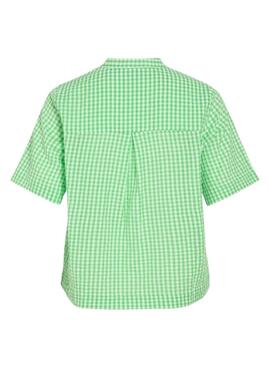 Chemise Vila Vialvaro à carreaux vichy verts pour femmes