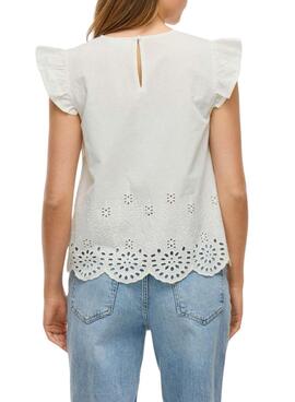 Blouse Vila Vihortensa blanc pour femme