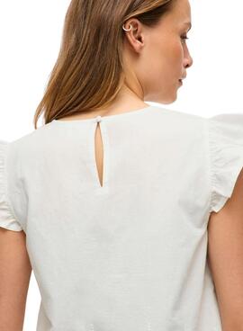 Blouse Vila Vihortensa blanc pour femme