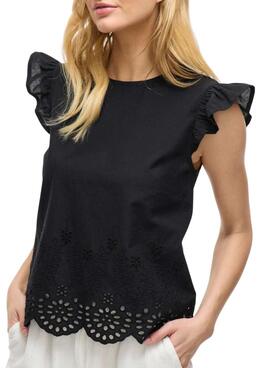 Blouse Vila Vihortensa noire pour femme