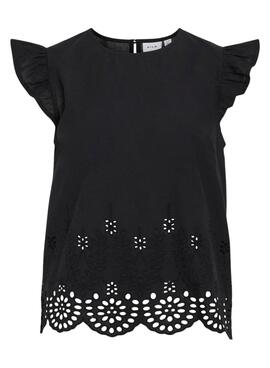 Blouse Vila Vihortensa noire pour femme
