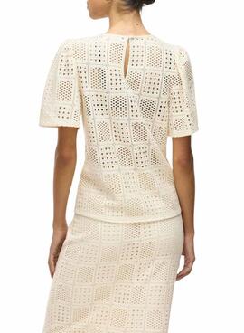 Haut Vila Vinovira beige perforé pour femme