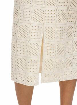 Jupe Vila Vinovira midi beige pour femme