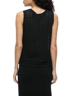 Haut  Vila Vidolise en crochet noir pour femme