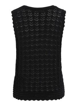 Haut  Vila Vidolise en crochet noir pour femme
