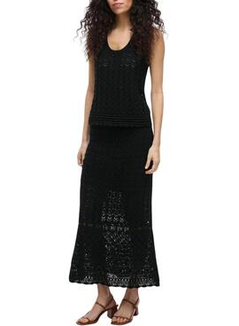 Haut  Vila Vidolise en crochet noir pour femme